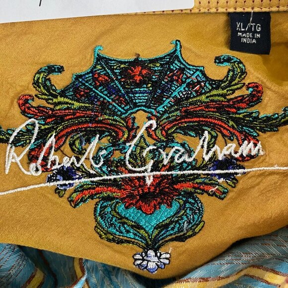 Robert Graham Shirt Mens XL Button Front Striped Multicolored‎ Cotton TP-2730 - Picture 7 of 10